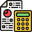 calculator with paper colorful icon