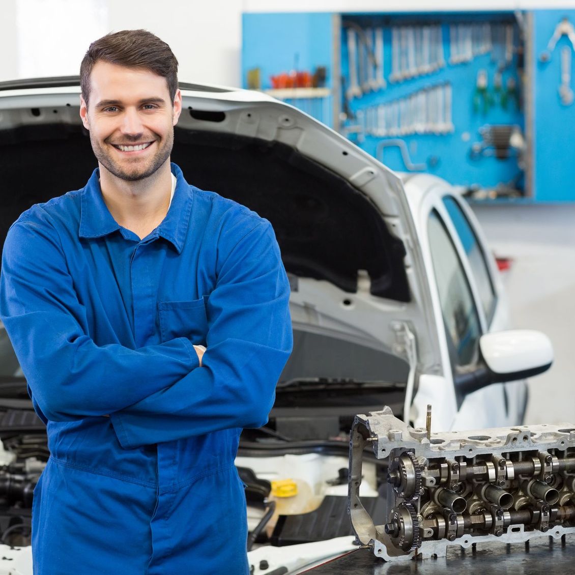 mechanic man smiling