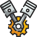 car engine colorful icon