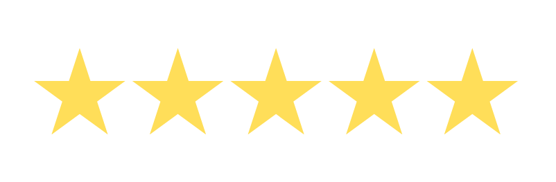 five golden stars horizontal icon